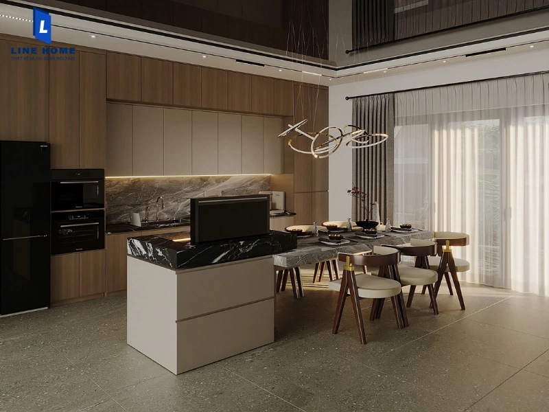 Cận cảnh bề mặt Acrylic bóng gương sang trọng