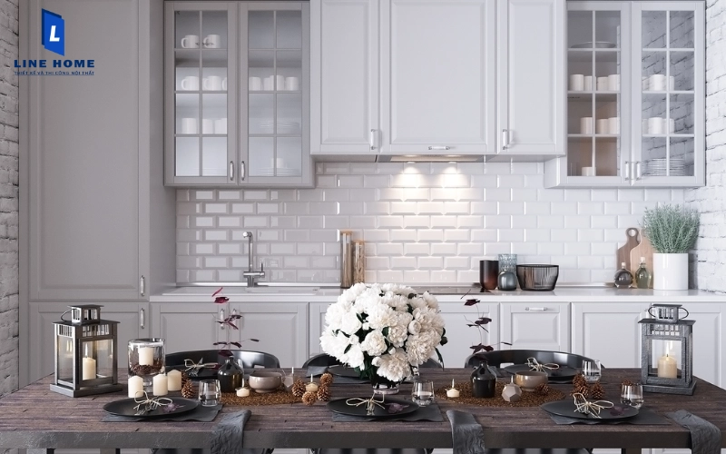 Bếp cho người mệnh Thủy màu trắng bạc