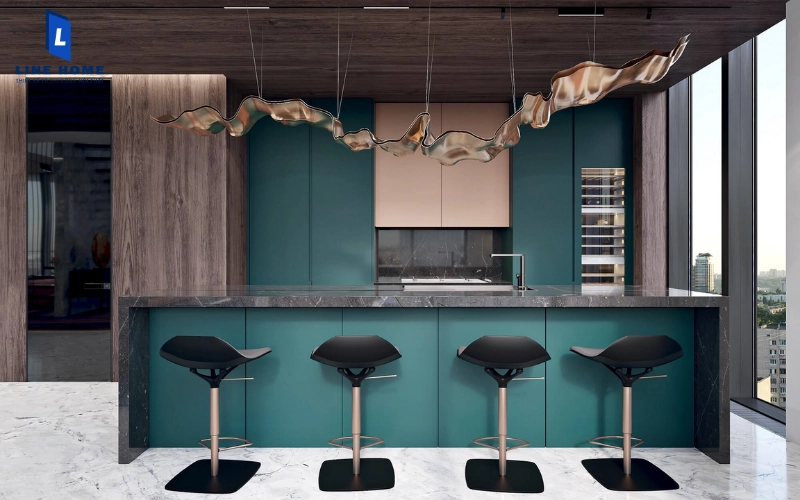 Bếp cho người mệnh Mộc màu xanh ngọc bích